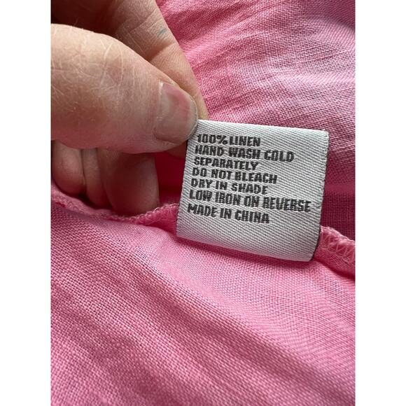 Haven Shirt Womens Large 100% Linen Button Front Top Clean Girl Airy Breathable - Picture 3 of 6